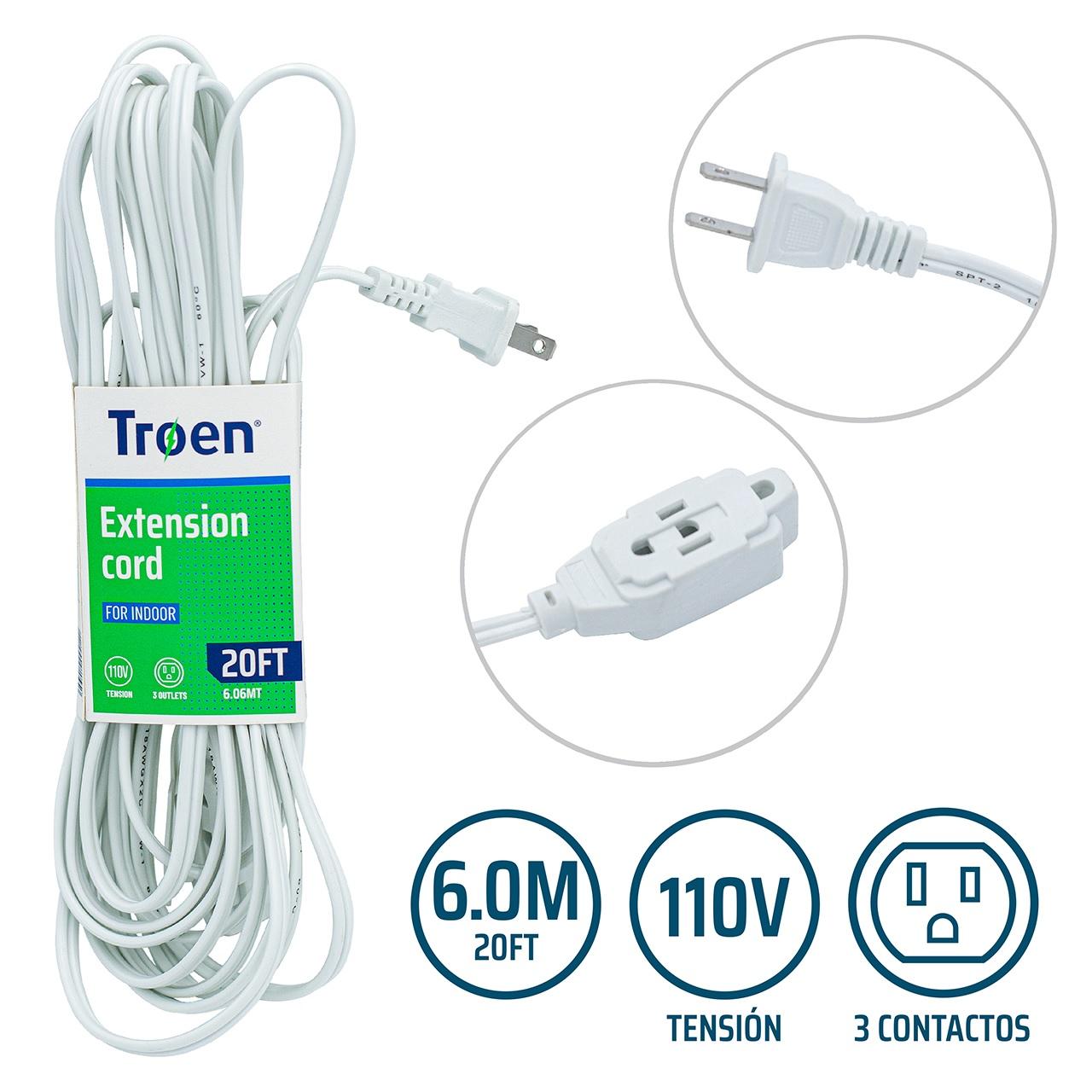EXTENSION ELECTRICA 6 MTS BLANCA 110V G 0D