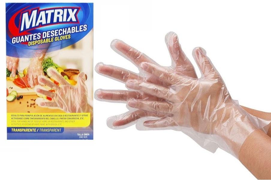 GUANTES PLASTICOS DESECHABLES ALIMENTOS TRANSPARENTES 200PCS