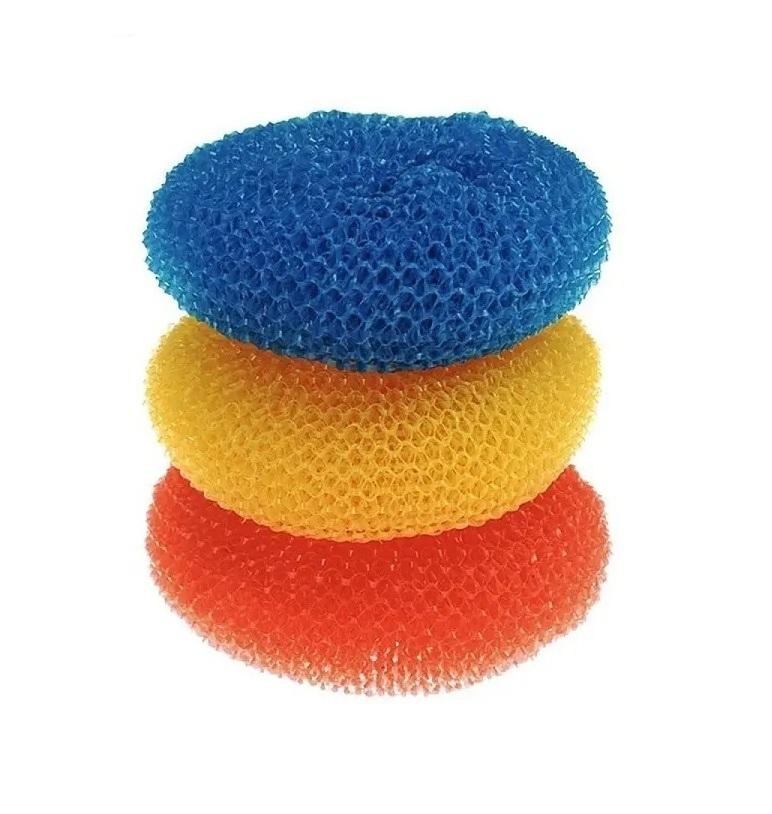 ESPONJA PLASTICA PARA FREGAR REDONDA 3 PIEZAS MATRIX