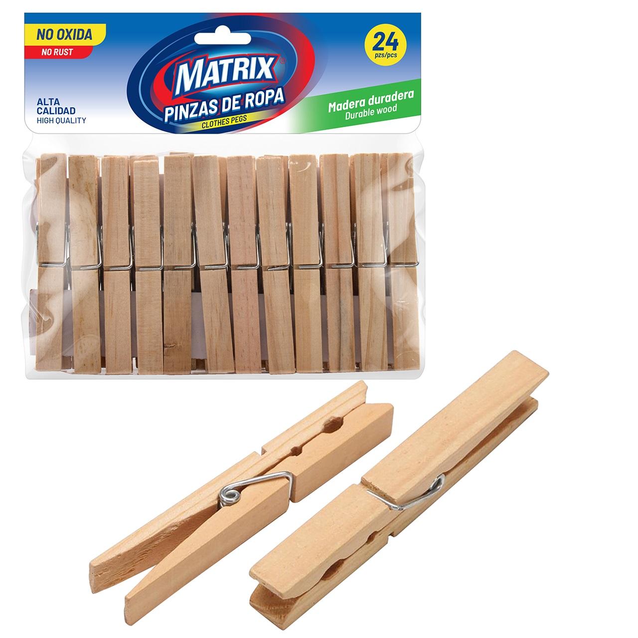 SET GANCHOS DE ROPA MADERA 24 PIEZAS G 0D