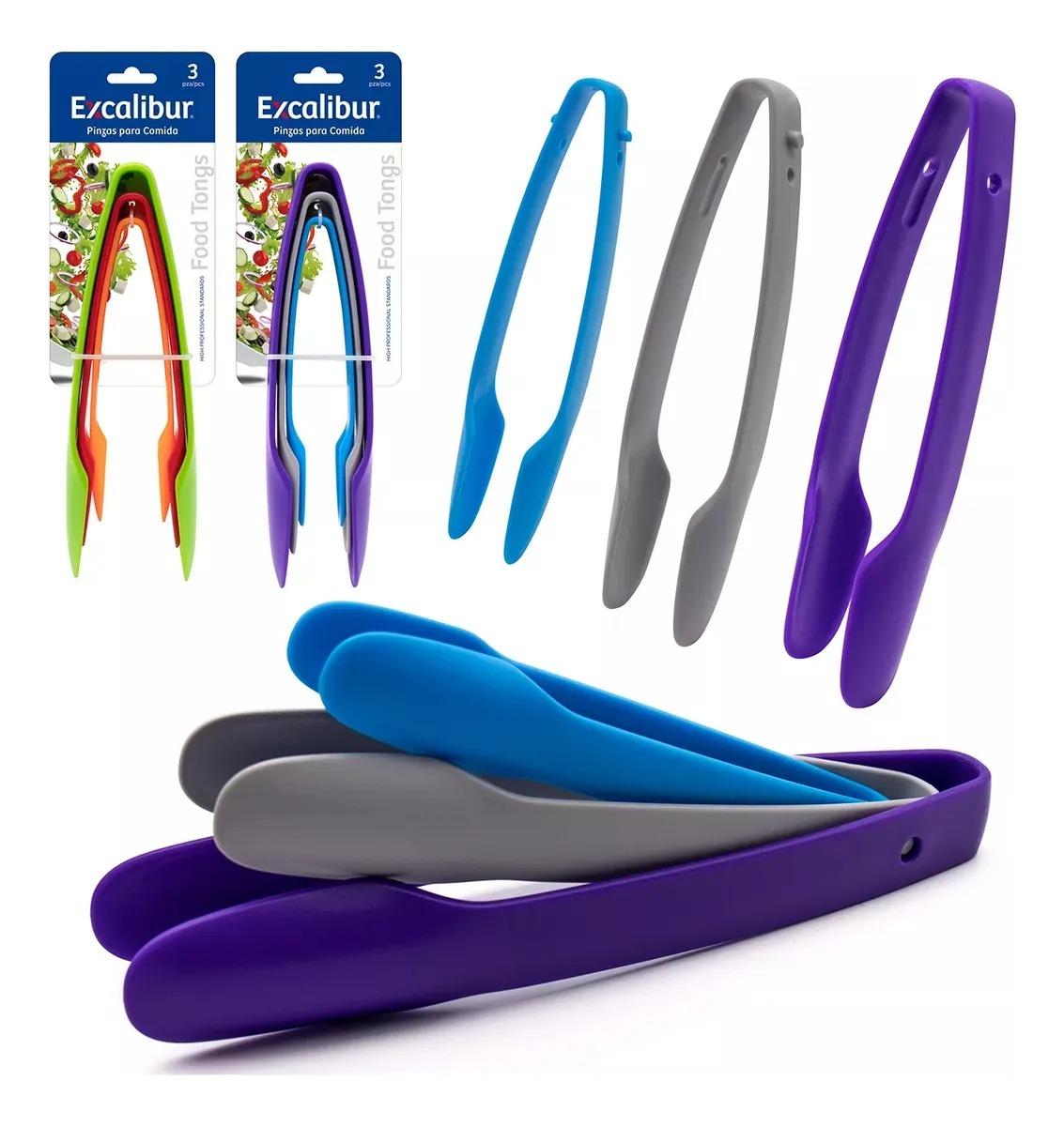 PINZAS PARA COMIDA 3 PIEZAS PLASTICO RESISTENTE G 0D