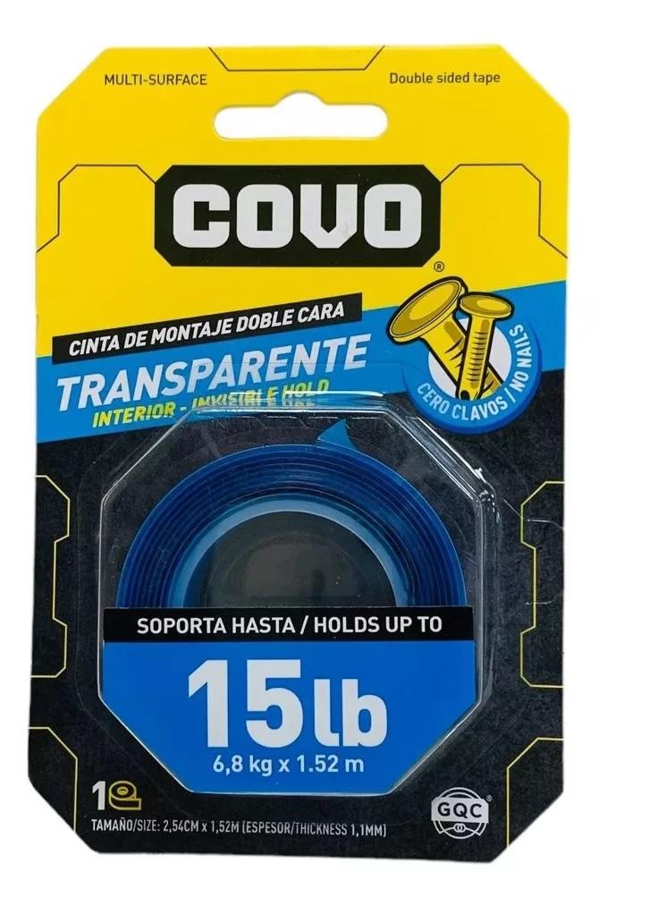 CINTA DOBLE FAZ 2.54CM ANCHO X 1.52M LARGO COVO G 0D