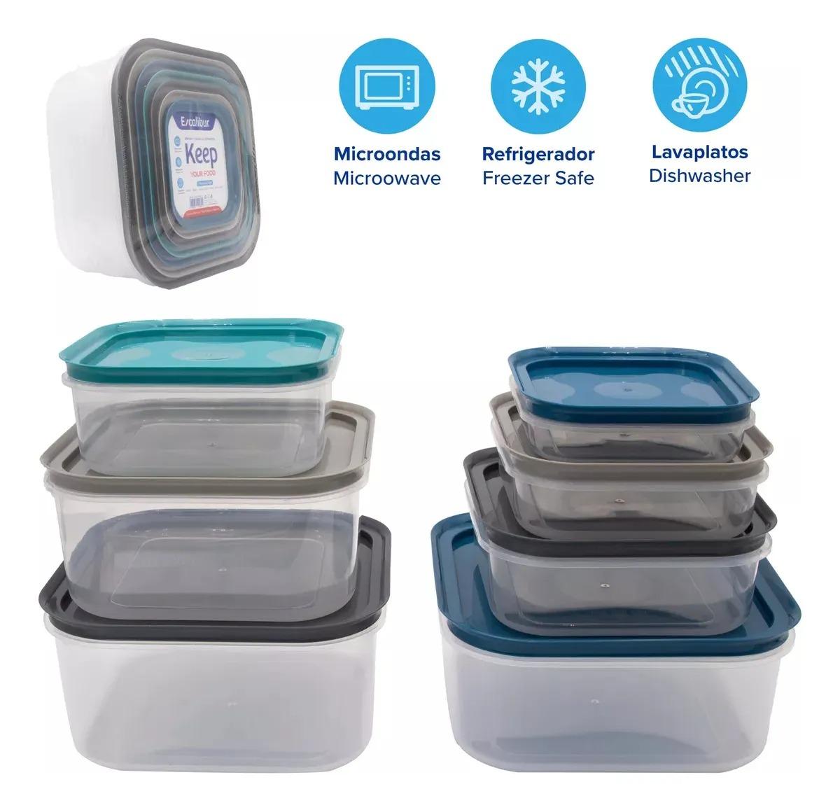 SET ENVASES CUADRADOS CON TAPA 7 PZS G 0D