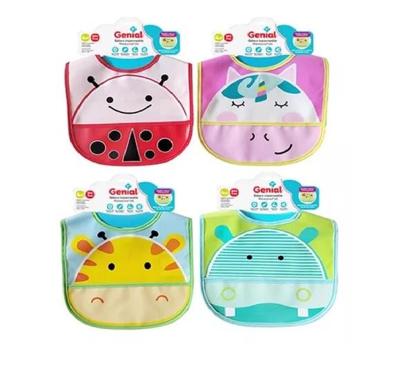 BABERO IMPERMEABLE CON BOLSILLO RECOGEMIGAS G0D