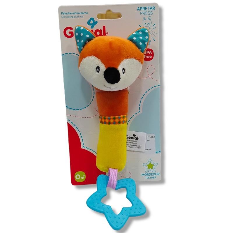 PELUCHE MORDEDOR CON SONIDO ANIMALES ESTIMULAMTE