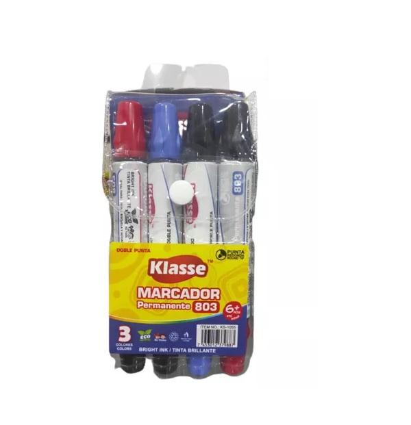 MARCADOR PERMANENTE X 4 PIEZAS DOBLE PUNTA G0D
