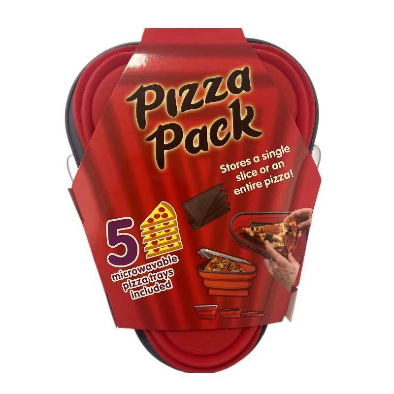 ENVASE TRIANGULAR FORMA PIZZA DE SILICON CON TAPA G 0D