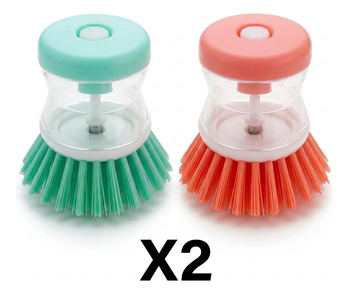 CEPILLO CON DISPENSADOR JABON X 2 UNI  LIQUIDO LIMPIEZA G 0D