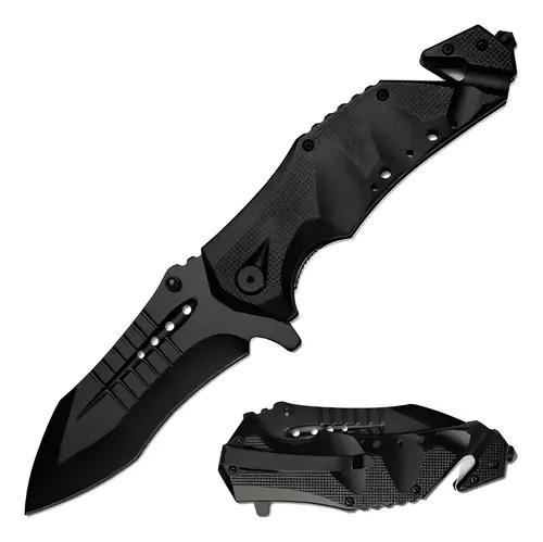 NAVAJA TACTICA PLEGABLE NEGRA ESTILO MILITAR G 0D