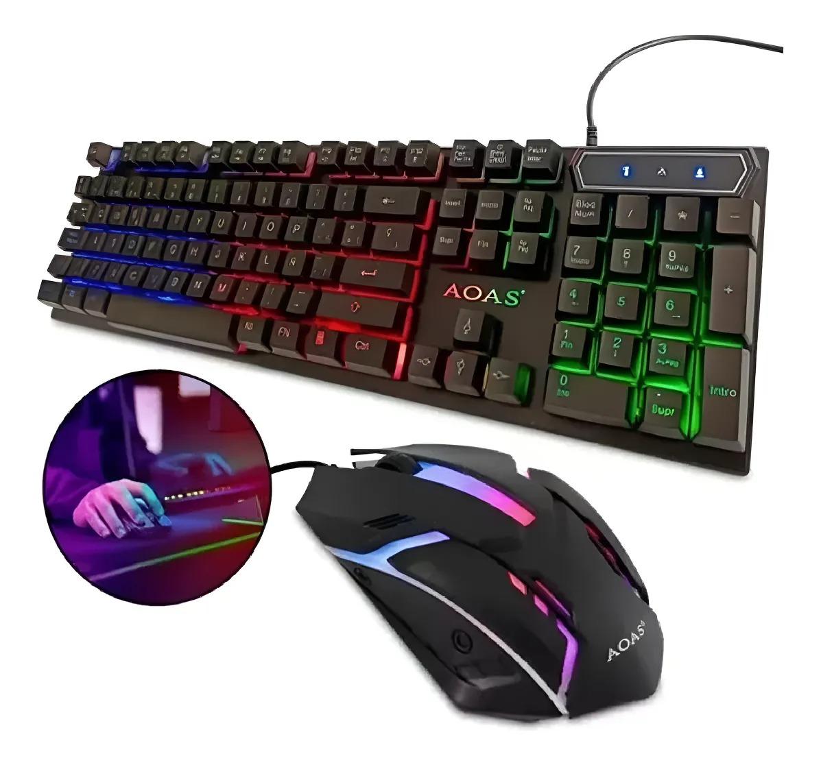TECLADO Y MOUSE GAMER CON LUZ CABLEADO AOAS M300 G 0D