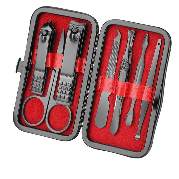 KIT MANICURE 7 PIEZAS NEGRO ESTUCHE G0D