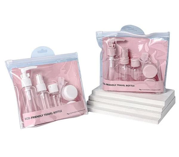SET BOTELLAS PLASTICAS 5 ENVASES PARA CREMAS CON ESTUCHE G 0D