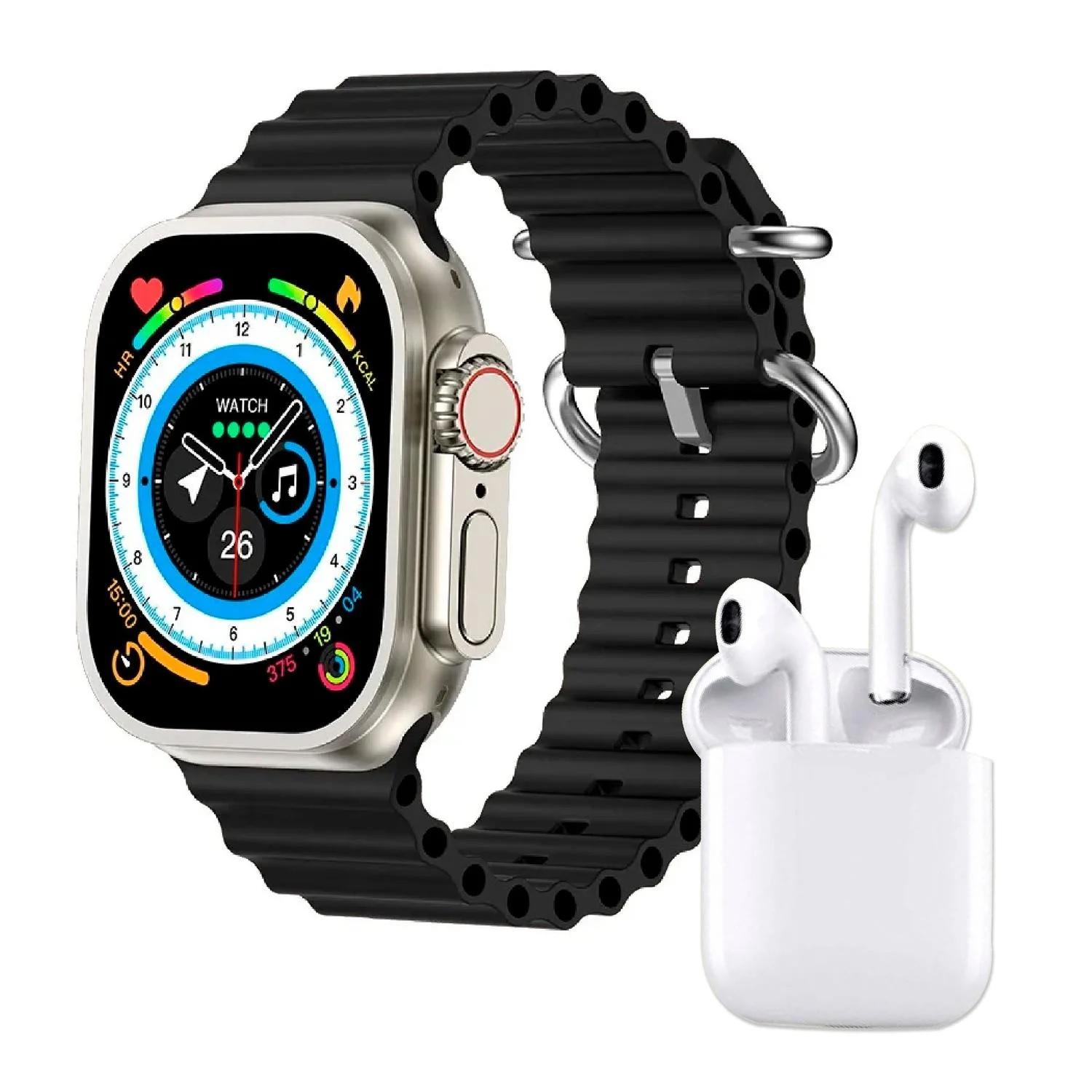 RELOJ SMART WATCH Y-9 CON AUDIFONOS 2 CORREAS CARGADOR Y PROTECTOR G3D