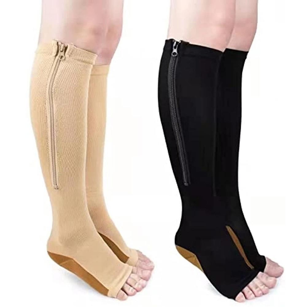 MEDIA DE COMPRESION CON CIERRE DEDOS LIBRES RODILLA G 0D