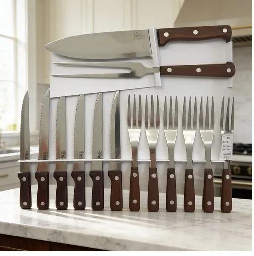 SET CUBIERTOS MADERA TENEDOR CUCHILLO CHEF
