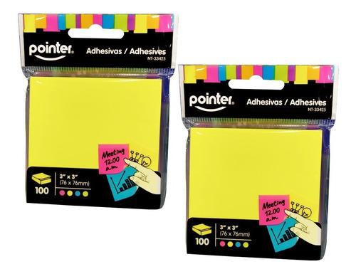 TACO DE NOTAS ADHESIVAS 3X3 100 HOJAS COLORES POINTER G:0D