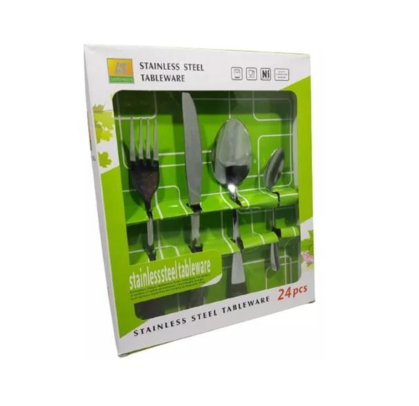 JUEGO DE CUBIERTOS 24 PIEZAS PLATEADOS G 0D